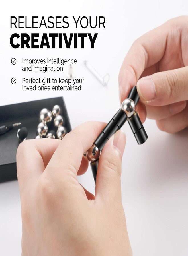 FEXONXA Magnetic Fidget Pen with 13 Rings, 12 Balls, Stylus Tips & Refills – 2-in-1 Magnetic Pen Toy for Stress Relief, Shape Building, Focus & Creative Desk Play for Teens & Adults - Image 5