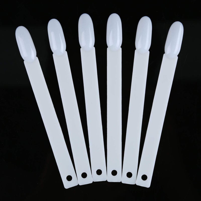 LoveBB 150 Pcs Natural Nail Tips Sticks Plastic Nail Wheel Display Practice Nail Sticks With Metal Split Ring Holder - Image 2