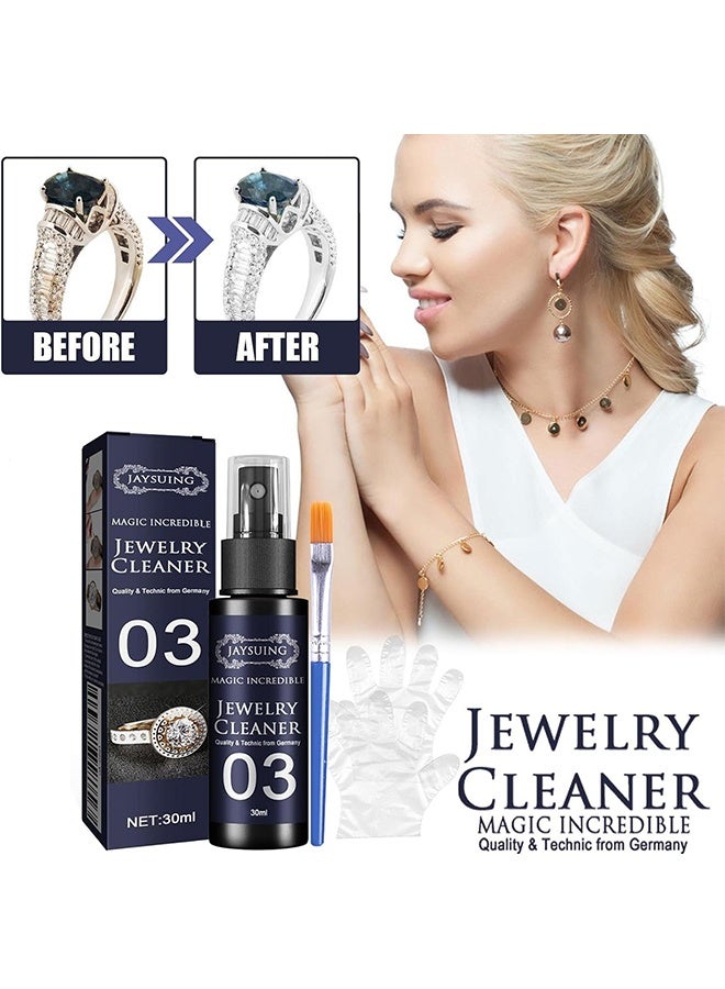 Jaysuing 【Jewelry Cleaner Spray】This miracle spray effectively removes dirt, grime, oil buildup and more from any jewelry without loss of quality. Bring your drab looking piece back to its natural luster and its finest look, just like it was brand new. - Image 1