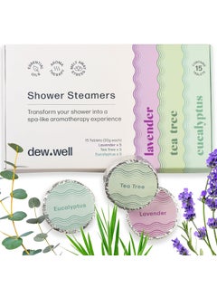 Tea Tree Shower Steamers  15 Pack Shower Bomb  Lavender Shower Steamers Aromatherapy  Shower Steamers Tea Tree Variety Pack  Lavender Tea Tree and Eucalyptus Shower Steamers