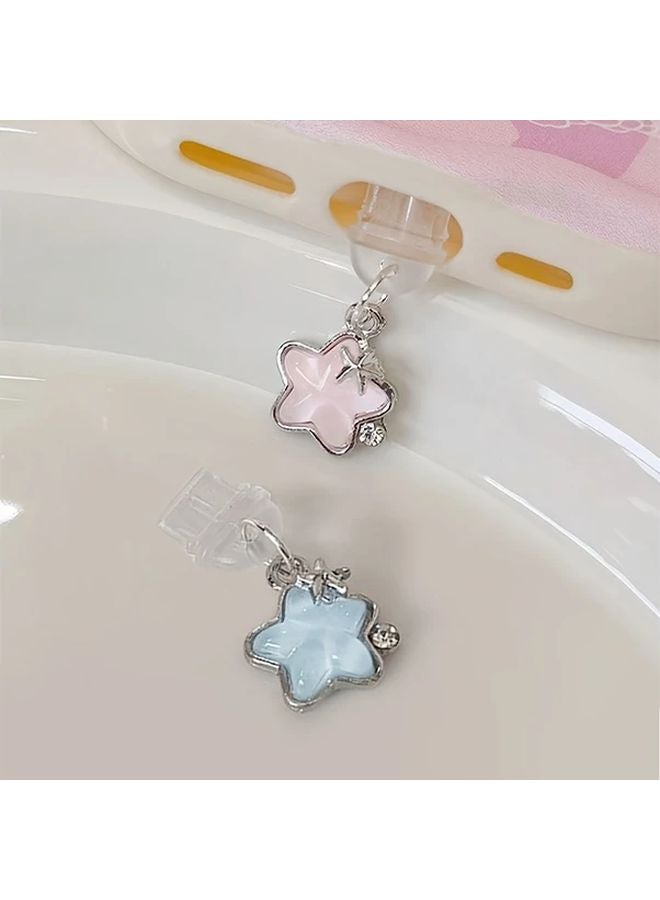 Lightning Blue Star Dust Plug For Type C Charging Ports Phone Accessory - Image 2