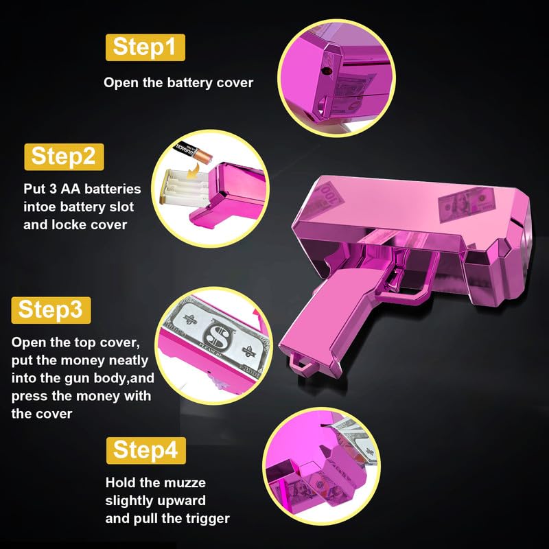 Gusil Make it Rain Gold Gun for Movies That Look Real,Handheld Spary Gun for Game Movies Party Supplies - Image 3