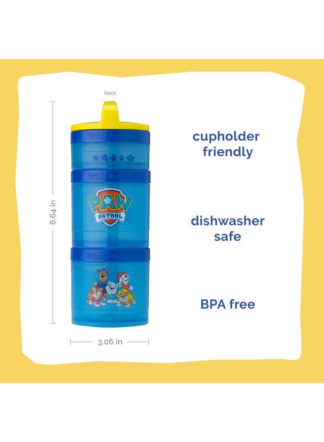 Whiskware Paw Patrol Stackable Snack Containers for Babies, Kids, and Toddlers, 3 Stackable Snack Cups for School and Travel, Formula Friendly, Cupholder Friendly All Paws On Deck! - Image 2