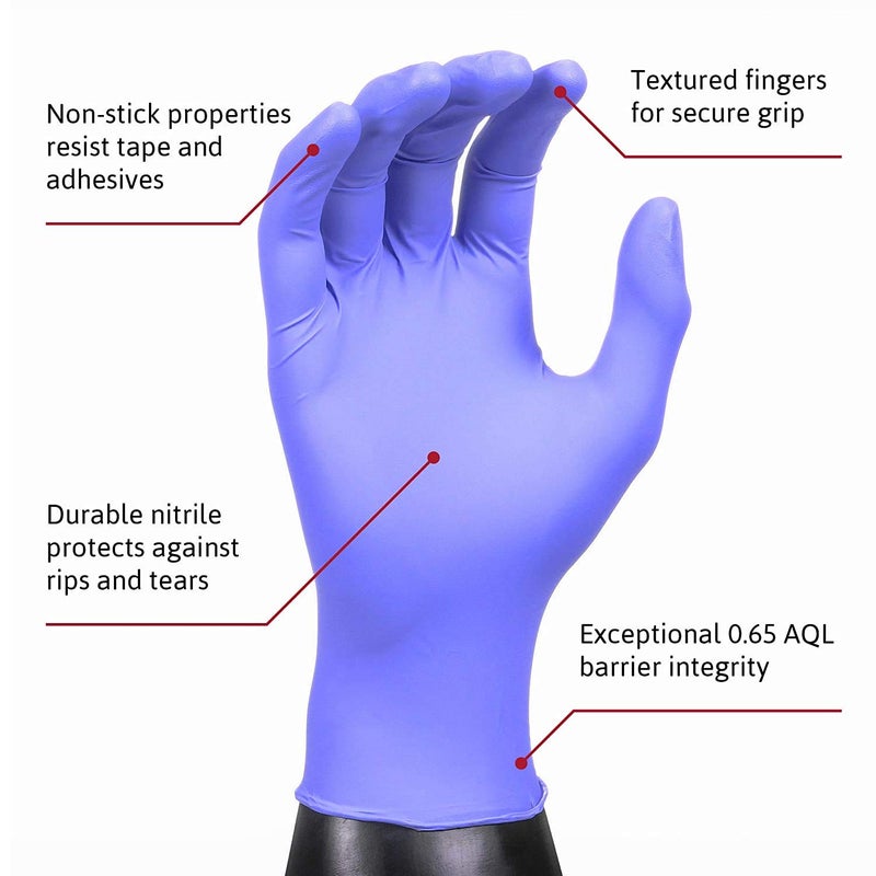 Microflex SU-690 Disposable Nitrile Gloves, Latex-Free, Powder-Free Glove for Cleaning, Mechanics, Automotive, Industrial, or Medical applications, Violet, Size X-Large, Box of 100 Units - Image 2