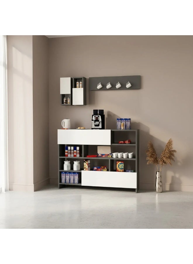 ستايلش هوم كوفي كورنر خشب ابيض ورمادي موردن - RC04 - Image 4