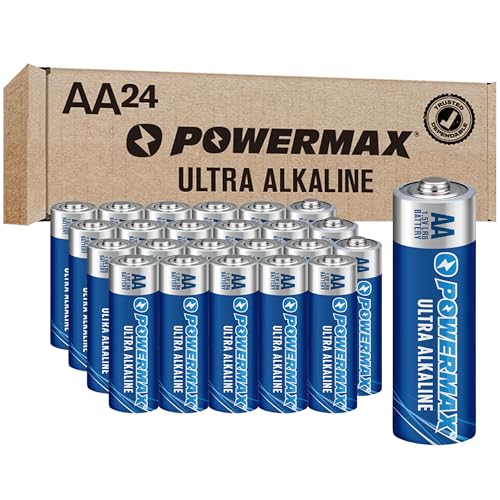 Powermax 24-Count Double AA Batteries, Ultra Long Lasting Alkaline Battery for Home and Office, 10-Year Shelf Life, Reclosable Packaging - Image 1