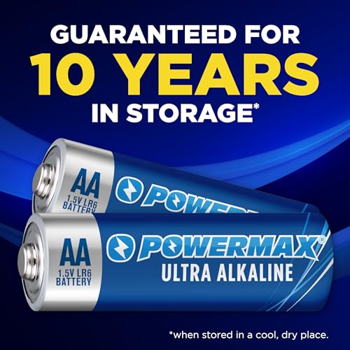 Powermax 24-Count Double AA Batteries, Ultra Long Lasting Alkaline Battery for Home and Office, 10-Year Shelf Life, Reclosable Packaging - Image 4
