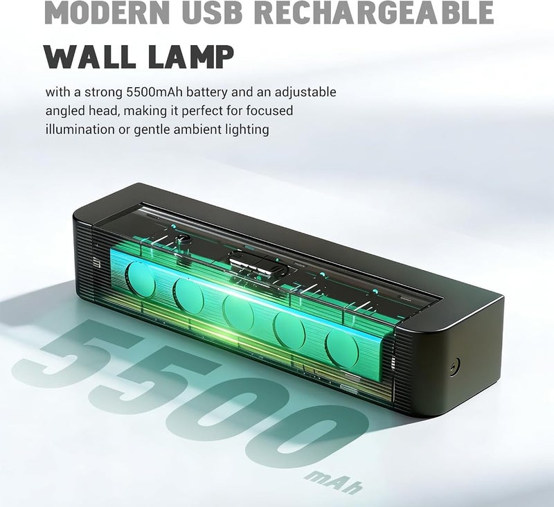 HASTHIP ELEPHANTBOAT® USB Cordless Wall Lamp 3-Color Wall Spotlights with Adjustable Angle, Dimmable Brightness, Remote Control, Timer Setting, LED Closet Lamp Wall Night Light for Hallway, Bedroom - Image 4