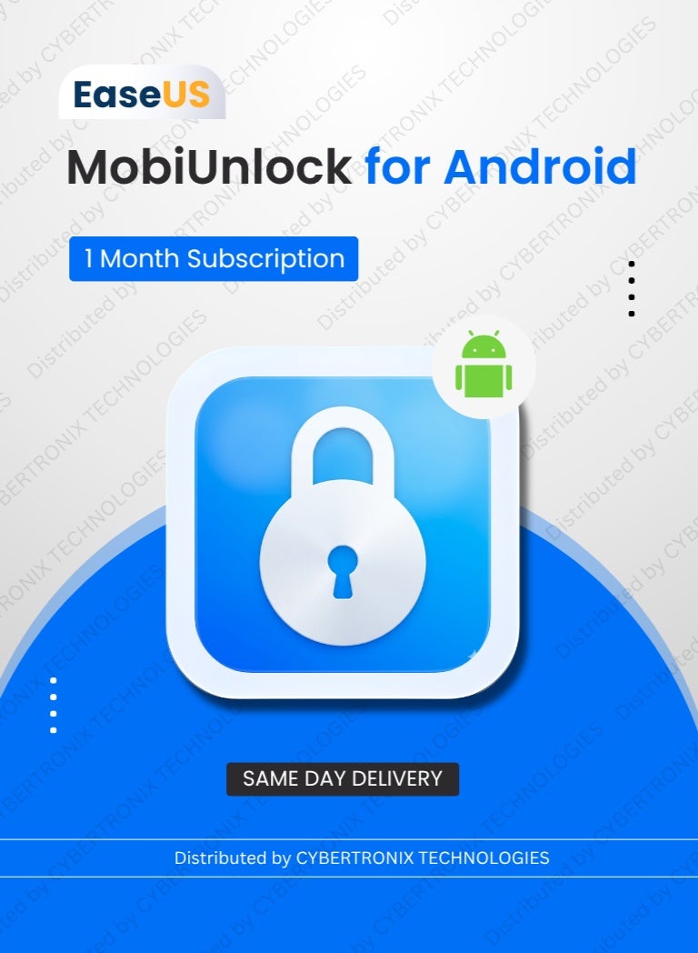 EaseUS MobiUnlock for Android (Windows) |1 Device 1 Month | Digital License | Same Day Delivery
