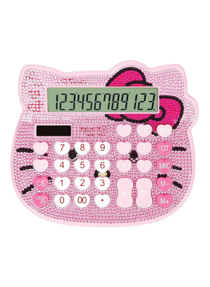 Generic Solar Powered 12-Digit Large LCD Display Cute Calculator for Office and Daily Use  - Image 1