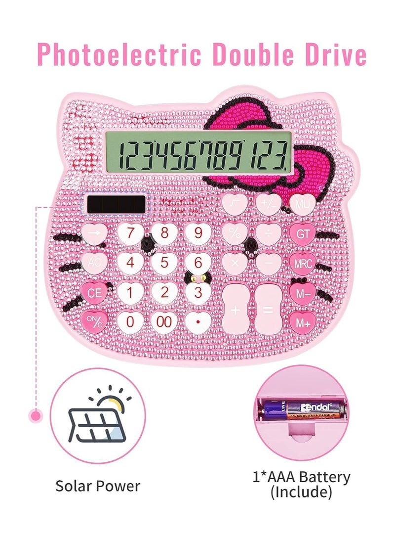Generic Solar Powered 12-Digit Large LCD Display Cute Calculator for Office and Daily Use  - Image 3