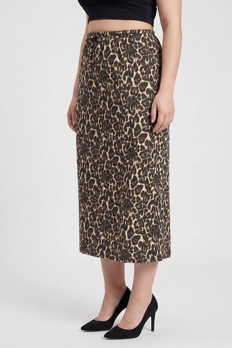 Threadbare Women Animal Print Maxi Skirt, Multicolor - Image 3