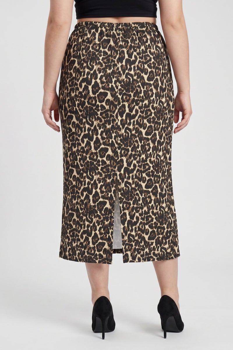 Threadbare Women Animal Print Maxi Skirt, Multicolor - Image 4