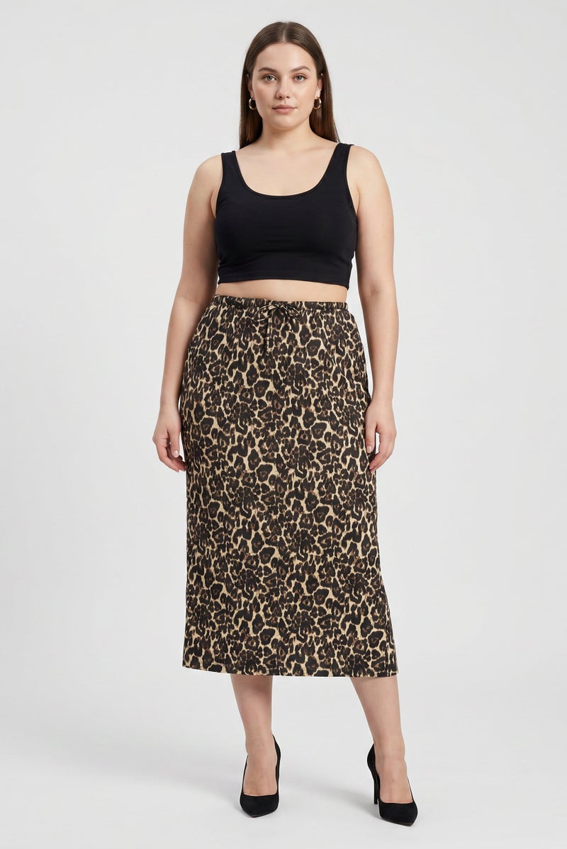 Threadbare Women Animal Print Maxi Skirt, Multicolor - Image 2