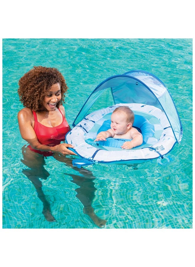 SwimWays Ultra Baby Spring Float, Premium Inflatable Baby Pool Float With Sun Canopy, Fast Inflation & Carry Bag (9-24 Months), Shark Toys For Kids  - Image 2