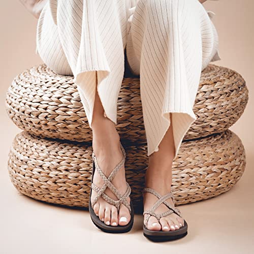 Plaka Lagoon Arch Support Sandals for Women - Comfort Collection, Strappy Braided & Water-Resistant Design - Ideal for Walking, Beach & Summer Use - Patented Sole - Brazilian Sand, Size 9 - Image 3