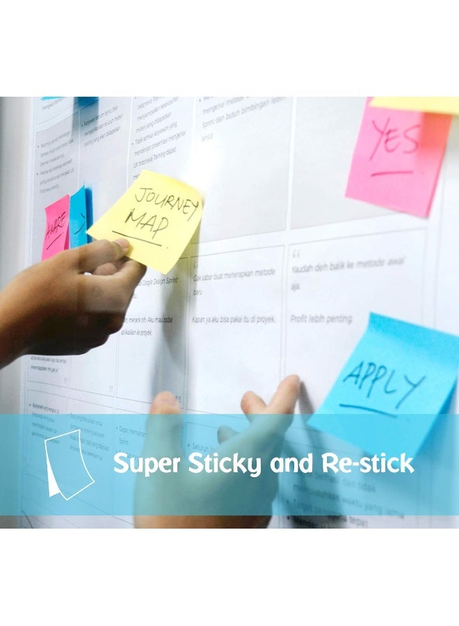 MOMENT Sticky Notes 76 X101Mm 5X100 Assorted Colors 500 Sheets, Self-Sticky Note Pads, Easy To Post For Home, School Supplies And Office Products - Image 4