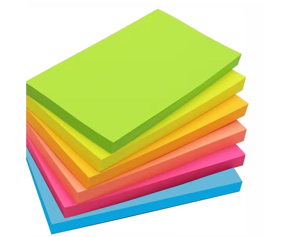 MOMENT Sticky Notes 76 X101Mm 5X100 Assorted Colors 500 Sheets, Self-Sticky Note Pads, Easy To Post For Home, School Supplies And Office Products
