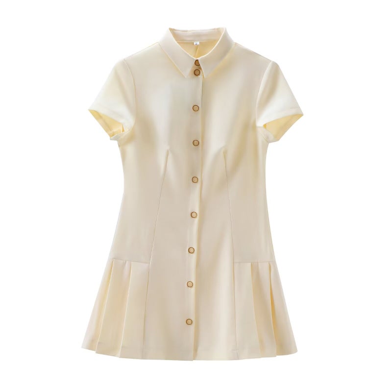 ZA cross-border womens clothing wholesale European and American style French fashion casual shirt lapel design dress 2674870 Black - Image 2