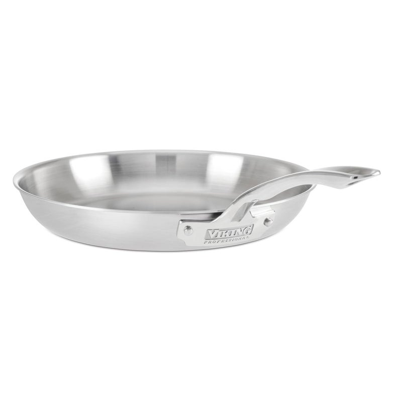 Viking 5-Ply Non Stick Frying Pan, 12 Inch Stainless Steel Kitchen Cookware, Silver - Image 1