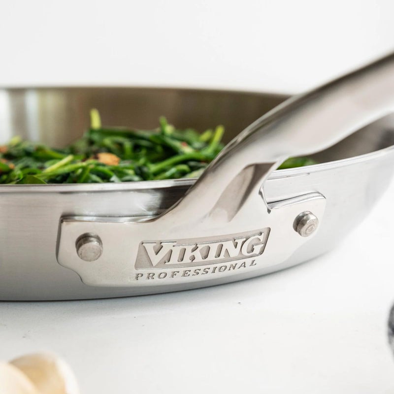 Viking 5-Ply Non Stick Frying Pan, 12 Inch Stainless Steel Kitchen Cookware, Silver - Image 5