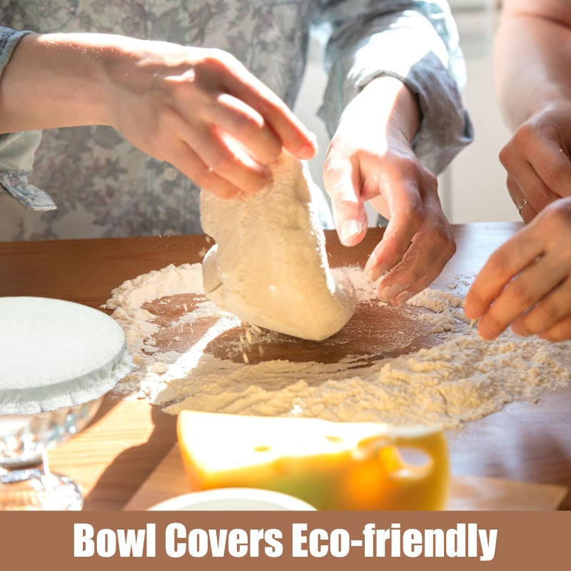 Patelai 10 Pcs Bowl Covers Reusable in 5 Size Stretch Cloth Fabric Elastic Food Storage Bowl Covers Bread Sourdough Lids for Proofing Food Fruits Leftover(Brown,Earth Tone Style) - Image 3