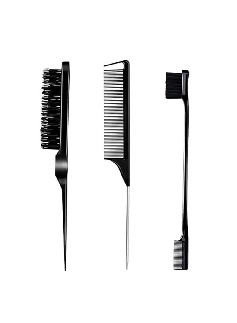 ORiTi 3-Piece Hairstyle Comb Set, Tearing Hair Brush, Mouse Tail Comb, Double-Sided Edge Brush - Image 1
