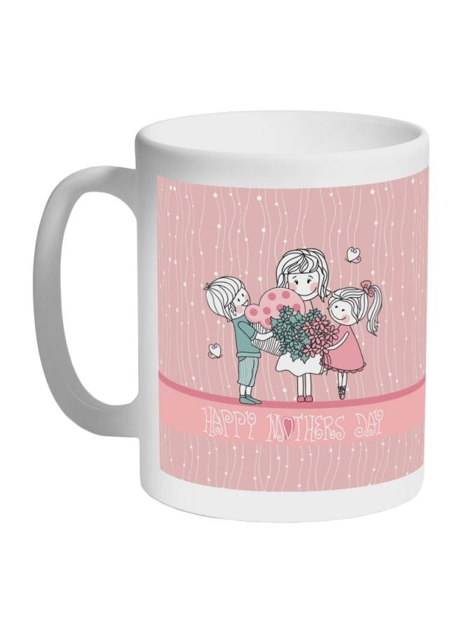RYN Happy Mother's Day Printed Coffee Mug White/Pink/Green 11ounce