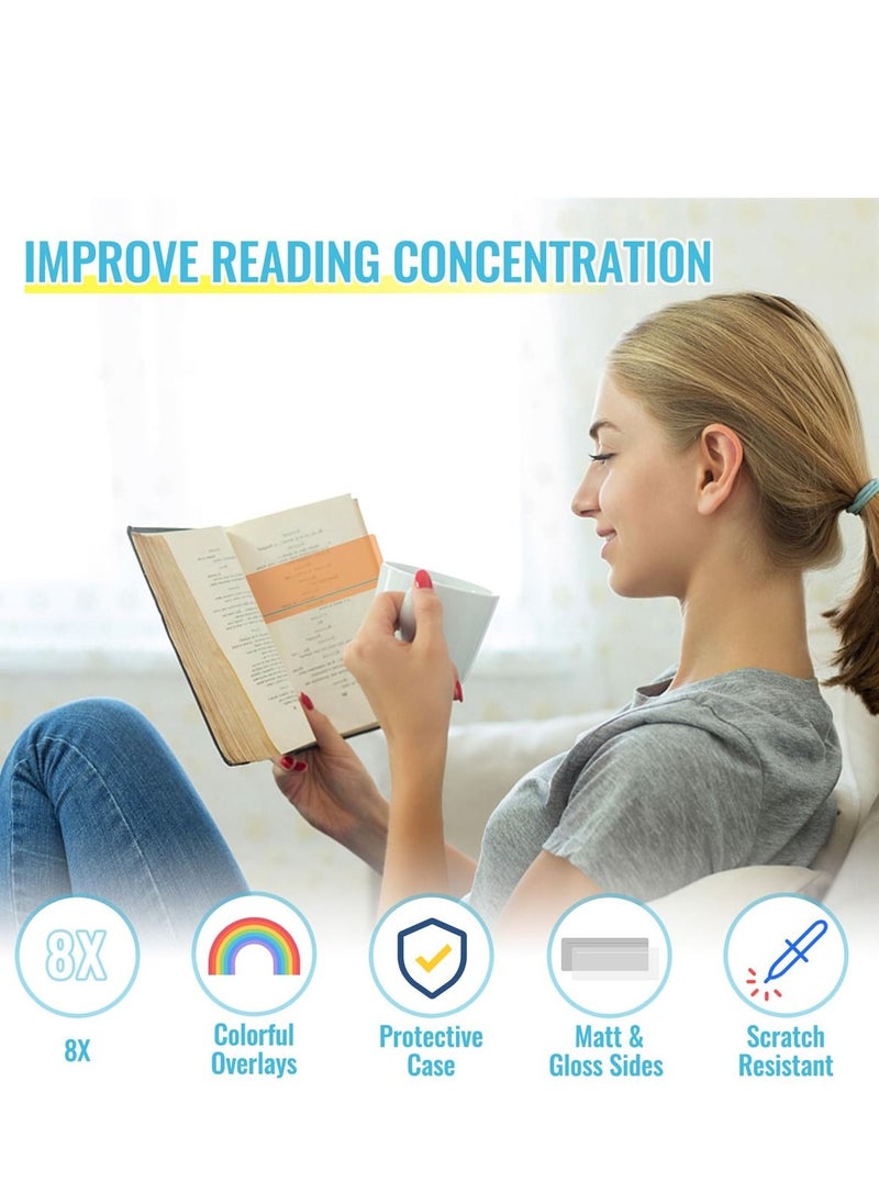 Y&D Guided Reading Strips, Colored Visual Aids for Children and Adults, Tracking Rulers Students Teachers, 8 PCS  - Image 4