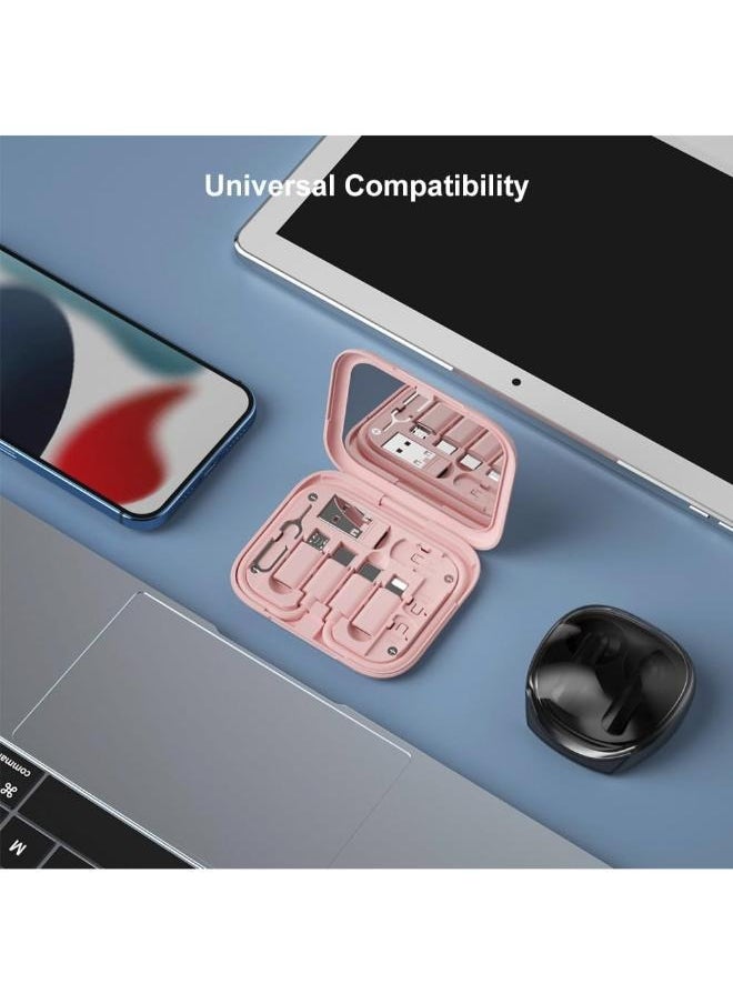 USB-C to USB Adapter, USB C to Lighting Cable Box Contains Makeup Mirror/USB C Cable/Micro USB to USB C/USB A to USB C, Cell Phone OTG Adapters for iPhone 14/15, Google Pixel, Samsung Galaxy
