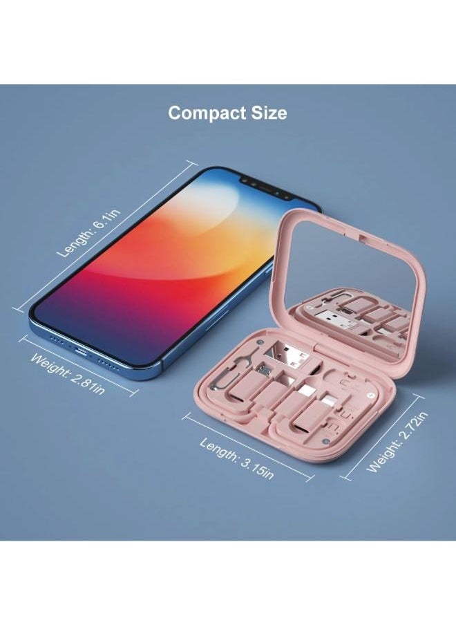 USB-C to USB Adapter, USB C to Lighting Cable Box Contains Makeup Mirror/USB C Cable/Micro USB to USB C/USB A to USB C, Cell Phone OTG Adapters for iPhone 14/15, Google Pixel, Samsung Galaxy  - Image 2