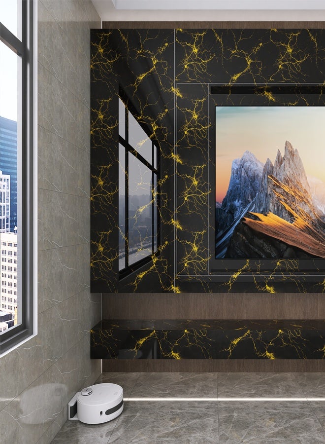 رَوَائِد عدد 10 ألواح حائط رخامية لاصقة مقاومة للماء بحجم 31.5 × 15.75 بوصة – مقاومة للحرارة، مثالية لجدران المطبخ والحمام وغرف المعيشة والنوم وجدران التلفزيون - Image 2