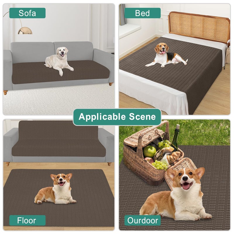 Foxdecor Couch Cover Sofa Covers Washable  Dog Bed Cover Couch Covers for 3 Cushion Couch Sofa Pet Friendly  Dog Couch Cover Furniture Covers for Pets.(Chocolate 32x53 inch) - Image 5