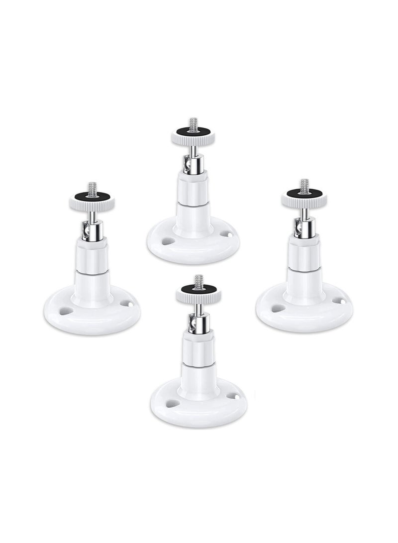 360-Degree Adjustable Security Wall Mount Bracket for Arlo Pro/Pro 2/Pro 3/Pro 4, Ring Stick Up/Indoor Cam Battery, and Wyze Cam Pan/Outdoor (4-Pack, White) - Image 1