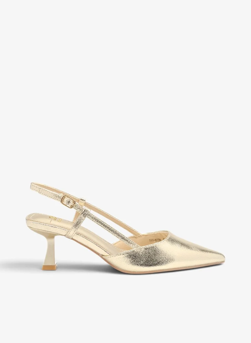 Pointed Slingback Mid‑Heel Shoes