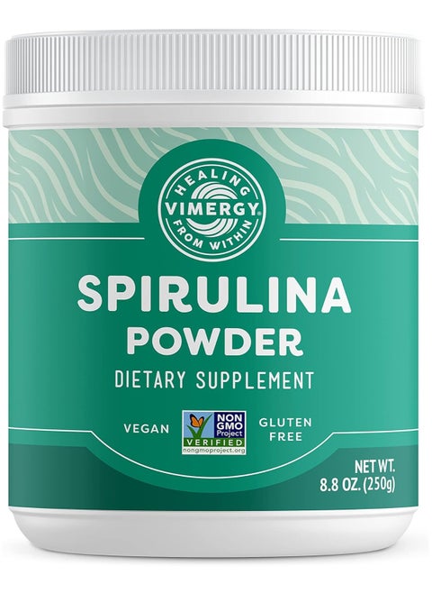 Natural Spirulina Powder, 83 Servings – Super Greens Powder – Nutrient Dense Blue-Green Algae Superfood for Smoothies & Juices – Immune Support - Non-GMO, Gluten-Free, Vegan & Paleo (250g)