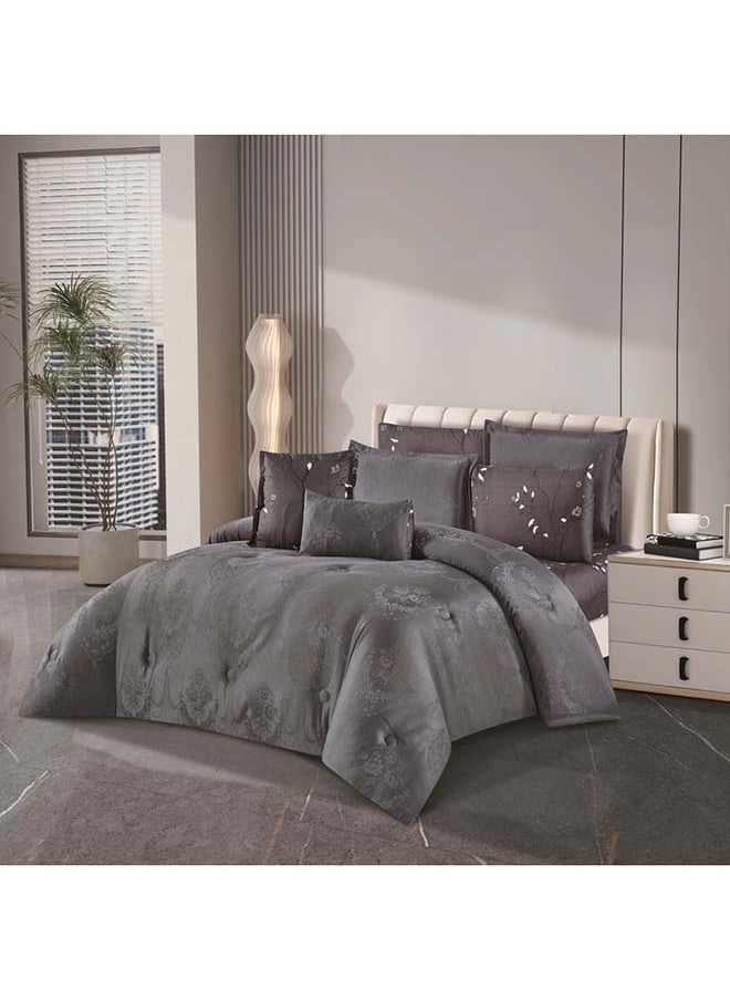 Hours - Hours Comforter Set With A Durable And Soft Jacquard Fabric And A Modern And Distinctive Pattern That Satisfies All Tastes, 8 Pieces, King Size - Image 1