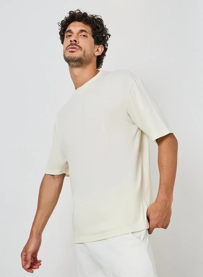 Styli Back Slogan Print Oversized Cotton Rich T-Shirt