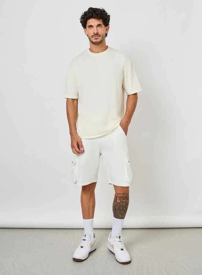 Styli Back Slogan Print Oversized Cotton Rich T-Shirt