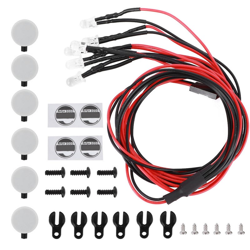 LED Roof Luggage Rack Lights Round Lampshade Fit for Traxxas Trx4/SCX10 II 90046 90047 1/10 RC Car6LED - Image 1