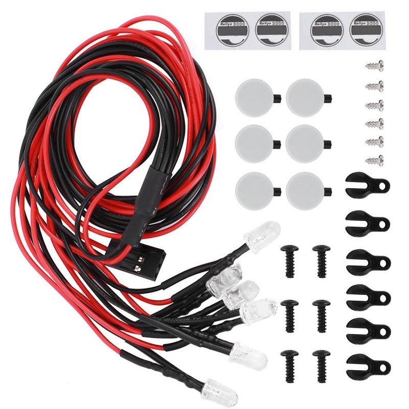 LED Roof Luggage Rack Lights Round Lampshade Fit for Traxxas Trx4/SCX10 II 90046 90047 1/10 RC Car6LED - Image 4