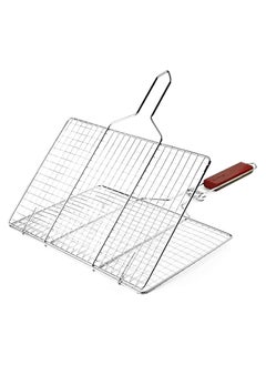 BLACKSTONE Stainless steel BBQ grill basket with wooden handle BBQ Grilling Basket  - Image 1