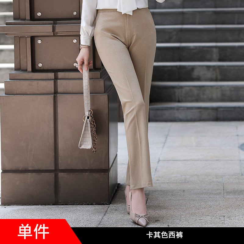 Pink Shirt Womens Slimming Long-sleeved Professional Dress Work Clothes 2020 Spring and Autumn New Womens Top Work Shirt XN8078 apricot trousers (single piece)