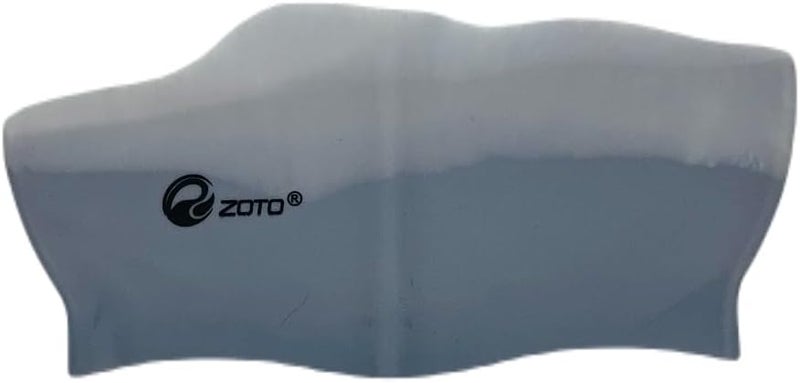 ZOTO Dual-Tone Silicone Swimming Cap in Grey and White - Image 3