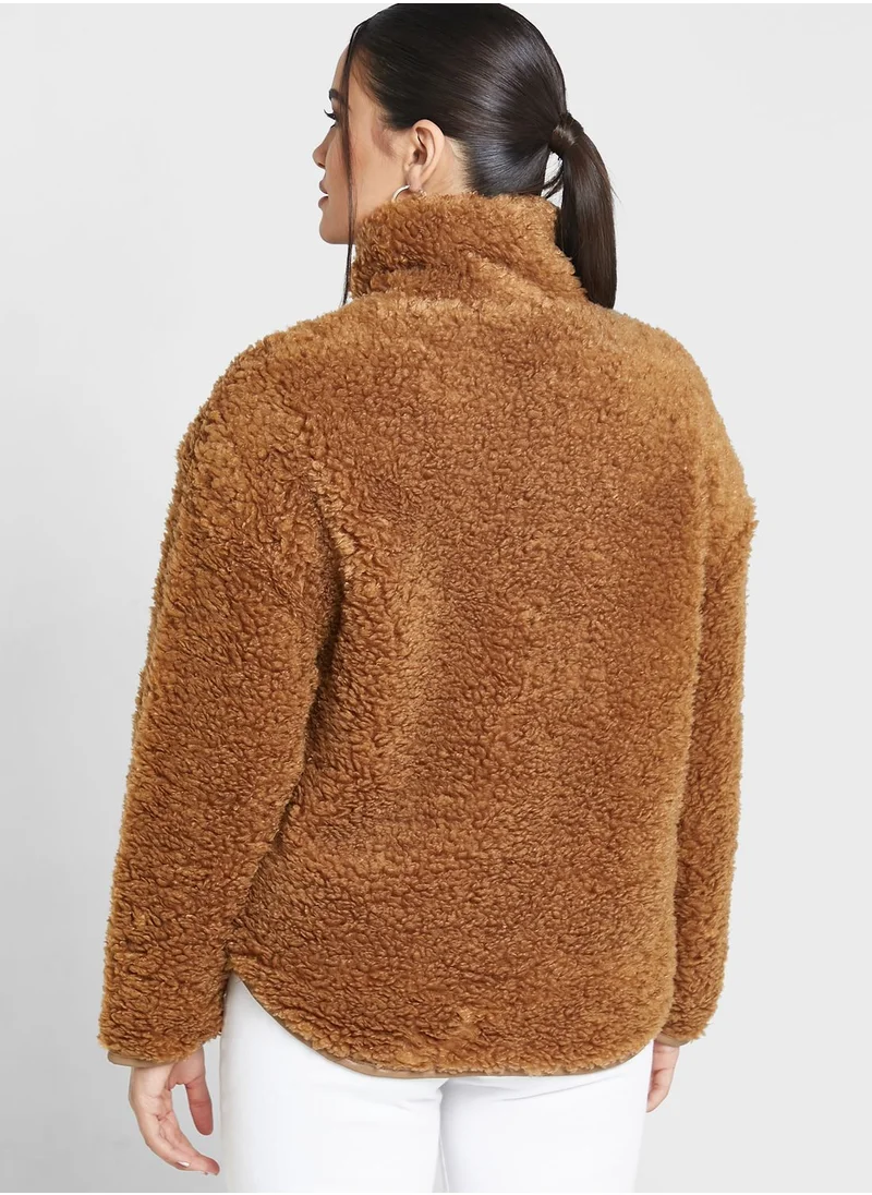 ONLY Zip Detail Fur Jacket