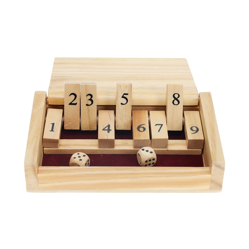 WE Games Mini Shut The Box Game Wooden - 5.5 inches, 9 Number Flip Tiles, Travel Size, Travel Games, Birthday Gifts, Math Games, Home Decor, Living Room Decor, Table Decor - Image 2