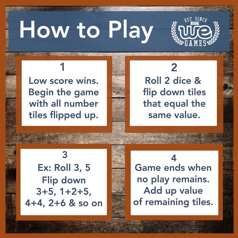 WE Games Mini Shut The Box Game Wooden - 5.5 inches, 9 Number Flip Tiles, Travel Size, Travel Games, Birthday Gifts, Math Games, Home Decor, Living Room Decor, Table Decor - Image 5