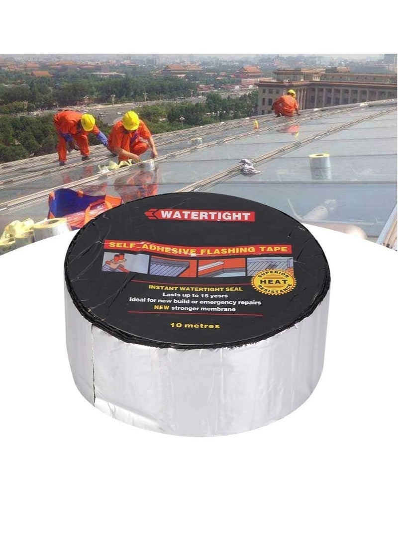 Rubik Waterproof Butyl Tape, 50mm Width x 10m Length, Watertight Self Adhesive Flashing Tape, Self-Adhesive Heat Resistant Aluminium Foil Patch Seal Tape for New Builds or Leak Repairs  - Image 3