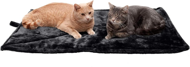Pet Dog Bed Heating Pad | ThermaNAP Quilted Faux Fur Insulated Thermal Self-Warming Pet Bed Pad for Dogs & Cats, Black, Large - Image 1