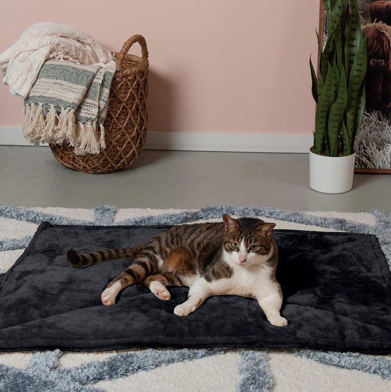 Pet Dog Bed Heating Pad | ThermaNAP Quilted Faux Fur Insulated Thermal Self-Warming Pet Bed Pad for Dogs & Cats, Black, Large - Image 3